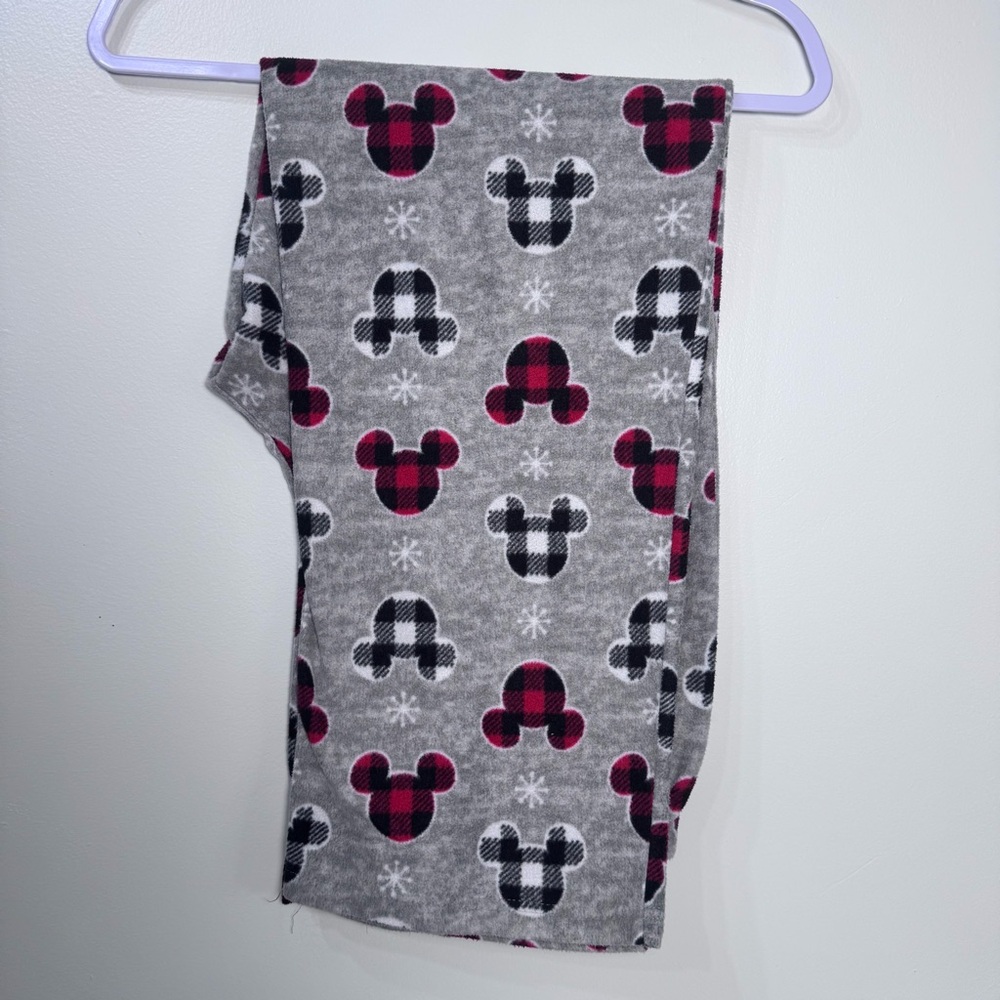 Disney Women's Mickey Mouse Fleece Pajama Lounge Pants Gray Plaid Red Blackβ M